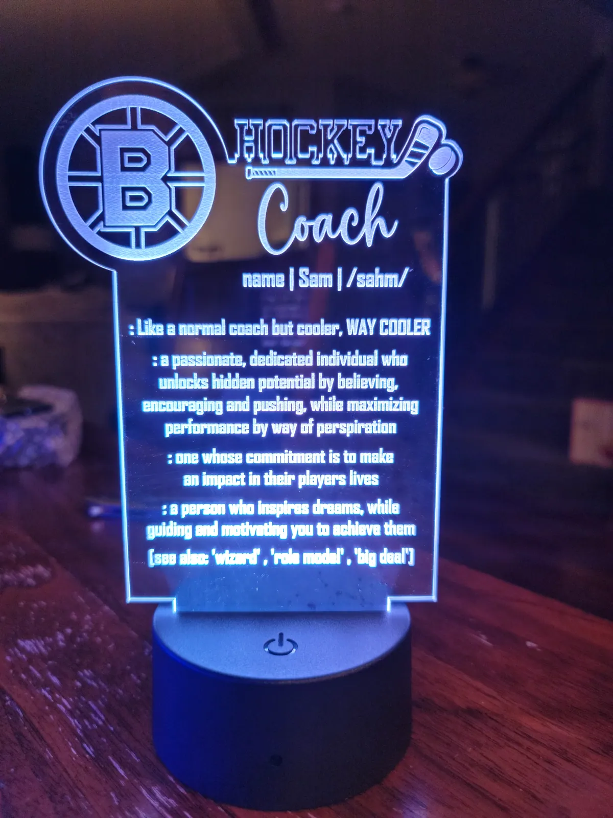Coach Light-Up Sign custom team product by WyldRyd Customs