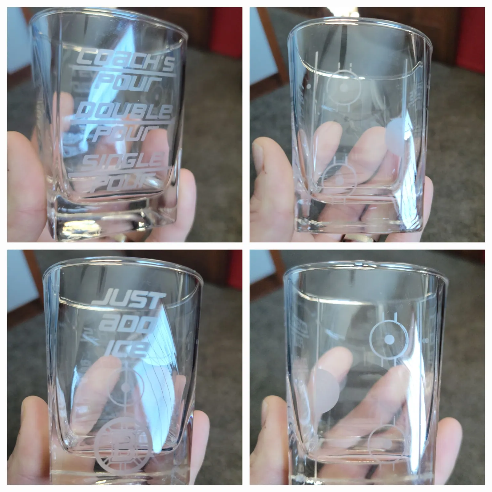 Coaches Whiskey Glasses custom team product by WyldRyd Customs